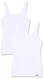Skiny Damen Advantage Cotton Tank Top 2er Pack Unterhemd, Weiß (White 0500), 36