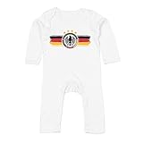 Shirtgeil Deutschland Trikot Baby Adler Fanartikel Baby Strampler Strampelanzug 12M WeiÃŸ