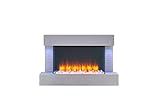 RICHEN Elektrokamin Aidan - Elektrischer Wandkamin mit Heizung, LED-Beleuchtung, 3D-Flammeneffekt & Fernbedienung - Elektrischer Kamin G