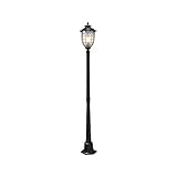 GJCQZQ Straßenlaterne Vintage E27 Post Säule Laterne Schwarzer Innenhof Mattes Glas Anti Rost High Pole Pfad Säulenlicht IP55. Outdoor Wasserdichte Straße Bollard Terrasse Lampe Gemeinschaftsrawne L