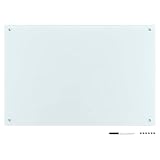 Navaris Magnettafel Magnetpinnwand Memoboard zum Beschriften - 90 x 60 cm Notiztafel Whiteboard - Tafel mit Aufbewahrung Magneten Stift - abwaschb