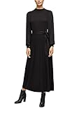 s.Oliver BLACK LABEL Damen Maxikleid mit Plisseefalten Black 46