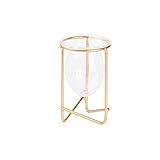 Wohnzimmerdekoration Vase Nordic Iron Line Blumen Vase Metall Pflanzenhalter Hydroponische Pflanze Blume Vase Terrarium Container Desktop Tischplatte Wohnkultur Dekorative Vase ( Color : Gold b )