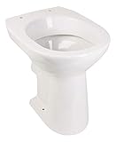 'aquaSu® 02583 6 Erhöhtes Stand-WC + 6 cm | Für Senioren und große Menschen | Tiefspüler | Abgang waagerecht | Toilette | Weiß