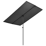 Anthrazit Stoff (100% Polyester), Aluminium Kinder-Aufsitz-Quad mit Sound und Licht Rot Heim Garten Rasen Garten Garten Balkon Sonnenschirme S