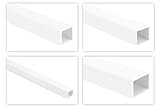 HEXIM Vierkantrohr Kunststoffprofile - Quadrat- & Rechteckrohren, Hohlprofil aus PVC, stabil und widerstandfähig - 2 Meter je Leiste (35x20mm, HJ 200)