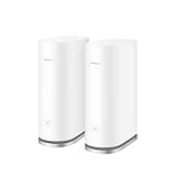 HUAWEI WiFi Mesh7 WLAN System, Geschwindigkeit bis zu 6.600 MBit/s, Tri-Band WiFi 6 Router + Satellit, AX6600 für bis zu 600 m² Abdeckung, Smart Roaming für mehrere Stockwerke, 2 Pack, Weiß