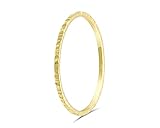 fajno | Minimalist Goldring für Frauen, gehämmert. Goldring Damen. Simpler Goldring, Goldschmuck, 18k Gold | Stapelring, Bandring, Ring D