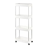 ALUNVA Küche Multilayer Trolley Schönheitssalon Regal Mobile Wohnzimmer Schlafzimmer Regal Kunststoff FQYXLX (Color : White)