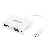 Dockingstation USB C. Dockingstation USB C. zu HDMI VGA. Adapter USB C. Hub mit 4K HDMI. und 108. 0P VGA. Kompatibel für. USB C. Gerät USB Verteiler (Color : White)