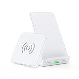 Wireless Charger 2 Pack, Qi Induktive Ladestation, Kabelloses Ladepad, 10W für Galaxy S20+/ S20/S10/S9/Note 20/10/9, 7,5W für iPhone 12/12 Pro Max/SE2020/11/11/XS Max/XR/X/8