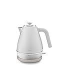 De'Longhi Wasserkocher Distinta Moments KBIN2001.W - 1,7 l Teekocher mit Wasserstandsanzeige, Abnehmbarer und abwaschbarer Anti-Kalkfilter, passend zu Nespresso Gran Lattissima (EN650.W), Weiß
