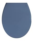 WENKO Premium WC-Sitz Samos Slate Blue - Antibakterieller Toiletten-Sitz mit Absenkautomatik, rostfreie Fix-Clip Hygiene Edelstahlbefestigung, Duroplast, 37.5 x 44.5 cm, Dunkelb