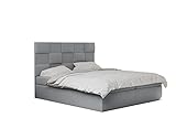 Grekpol Boxspringbett Miami 3D mit 7-Zonen-Taschenfederkern-Matratze H3 18 cm und Topper 5 cm aus Memoryschaum, Polsterbett mit Bettkasten, gepolsterter Kop