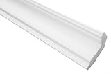 Zierleisten Sparpaket E-32 | leicht und stabil | extrudiertes Styropor | Stuckprofile | Decken-/ und Wandübergang | modern weiß | dekorativ | XPS | 28 x 51 mm | 2 M