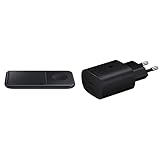 Samsung Wireless Charger Duo EP-P4300T inkl. Ladeadapter, Black & Schnellladegerät, 25 W, USB-Port Typ C (ohne Kabel)