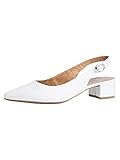 Tamaris Damen Sling Ballerinas, Frauen Flats,TOUCHit-Fußbett,Ballerinen,Halbschuhe,Sommerschuhe,Slipper,flach,White Leather,38 EU / 5 U