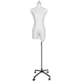 XCTLZG Große Größe zum Nähen weiblicher Form Schaufensterpuppe Körper Torso, mit Rad, für Kleidung Kleid, Höhenverstellbar (Color : White, Size : M) (White Large)