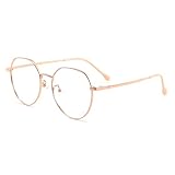 WWWL Lesebrille, Retro Gläser for Rundrahmen, Exquisite Gläser for leichte Rahmen, Flache Brille for Kleiner Rahmen, Brillenrahmen for Frauen (Color : Rose-Gold, Size : +2.5)