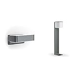 Steinel Außenleuchte L 810 LED iHF Connect Anthrazit, LED Wandleuchte, 160° Bewegungsmelder, 12,5 W, vernetzbar & Wegeleuchte GL 80 LED iHF anthrazit, LED Gartenleuchte, 160° Bewegung