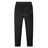 Herrenhose aus Lammwolle, Freizeithose und Hose, Samt, dick, einfarbig, große Größe, Laufen, Fitness, Sport, Übergrößen, 2black, 34