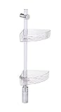 WENKO LED Duscheckregal, 74 cm, Verschiebbare Befestigungselemente mit Power-Loc® Wandbefestigung