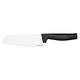 Fiskars Santoku-Messer, Hard Edge, Elegantes Design, Gesamtlänge: 29,1 cm, Rostfreier Stahl/Kunststoff, 1051761