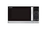 Sharp R642INW 2-in-1 Mikrowelle mit Grill / 20 L / 800 W / 1000 W Quarzgrill / 8 Automatikprogramme / Timer / Kindersicherung / Energiesparmodus / Glasdrehteller (25,5 cm) / silb