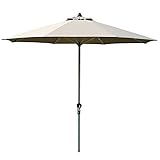 Sonnenschirm 9ft Gartenschirm Sonnenschirm Markt Tischschirm, Rasenpool Golfplatz Outdoor Sonnenschirm, Abnehmbarer Waschbarer Polyesterstoff (Color : Khaki)