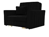 Schlafsofa Viva Glam I mit Bettkasten, Rückenlehne und Seiten fest angenäht, Sofa, Couch, einsitzer Polstersofa mit Schlaffunktion inkl. Kissen, Bettsofa, Farbauswahl, Wohnlandschaft (Kronos 07)