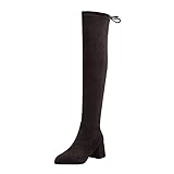 Damen Wildleder Lange Stiefel Strecken Komfortabel Kniestiefel Geeignet Für Party, Weihnachten Und Den Täglichen Gebrauch Sexy Hohe Stiefel,Braun,39 EU