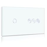 BSEED Alexa Schalter mit Rolladenschalter,1 Fach 1 Weg WiFi Touch Schalter Fernbedienung mit Smart Life/Tuya APP,Smart Rolladenschalter Kompatibel mit Alexa und Google Home,Weiß Smart J