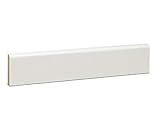 KGM Deckleiste abgerundet – Scheuerleiste Kiefer Massivholz – weiß lackiert – Maße: 2400 x 10 x 58 mm – 1 Stück