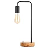 Industrielle Tischlampe , Nachttischlampe im Retro, Vintage Tischleuchte für Schlafzimmer, Wohnzimmer, Kinderzimmer, Büro, Kommode, Schw