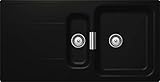 SCHOCK Küchenspüle mit 1½ Becken 100 x 51 cm Wembley D-150 Night - schwarze CRISTADUR GREEN LINE Spüle mit großer Abtropffläche ab 60 cm Unterschrank-B