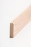 Holzfußleiste 16 x 80 mm abgerundet Eiche roh 240 cm Fußleiste Sockelleiste Abschlussleiste Parkett Teppich Südbrock