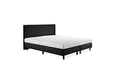 Bett-Löwe Boxspringbett Nora - 140x200 - Inkl. Kopfteil + Matratze - Skai Schw