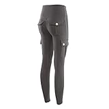 Multi Pockets Stretchy Yoga Fitnesshose Damen Eng anliegende Sexy Sporthose Hohe Taille Schnelltrocknende Laufhose Bauchkontrolle Strumpfhosen Workout Yoga Hosen Sport Leggings Tights Blick