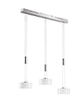 Fischer & Honsel Pendelleuchte Lavin 3x LED 9,0 Watt, nickelfarben, höhenverstellbar, stufenlos dimmbar, 60449, 100 x 20 x 160 cm (LxBxH), 2900 lm, 2700