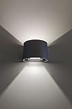 Trango 3035-05TF IP44 Up & Down Wandstrahler in Schwarz Rund inkl. 1x 7 Watt 4000K Neutralweiß LED Modul *FLEX* mit einstellbar Abstrahlwinkel - innen & außen Leuchte, Außenstrahler, W