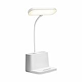 LED Schreibtischlampe mit Nachtlicht, USB Wiederaufladbare Buchleselampe, 3 Augenarzt-Helligkeitsmodi, dimmbare Schreibtischleuchte 360 ​​° Flexibles Schwanenhals for Schlafzimmer Kinderstudium Bürow
