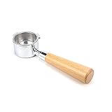 NC Tragbare manuelle Kaffeemühle 51mm Kaffee Bodenlos passend für Delonghi EC680 Filterkaffeetrichter Holzgriff Filterkaffeemaschine Holzgriff (Farbe : Hellgrau)
