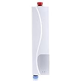 Mini-Elektro-Durchlauferhitzer, 220 V 3000 W Elektro-Tankless Durchlauferhitzer mit LED-Anzeigelampe, Tragbarer automatischer Wasserspeicher für Küche Badezimmer Warmwassersystem elektrischer, weiß