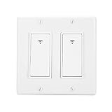 Onewer WiFi-Lichtschalter, Freisprech-Sprachsteuerung Gut zu berühren 100-240V 50/60HZ IEEE 802.11 B/G/N Intelligenter Lichtschalter, für Hotels Badezimmer(2)