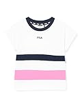 FILA Mädchen KIDS GIRLS TESSA tee T-Shirt, brighte white-super pink-black iris, 122/128