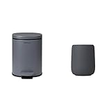 blomus -PARA- Treteimer, 5L, 29 x 21 x 21 cm, Magnet, 69210 & SONO- Zahnputzbecher aus Keramik, Magnet, Zahnbürstenhalter mit Platz für Zahnbürste und Zahnpasta, 11 x 8,5 x 8,5 cm, Magnet, 69041