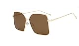 hqpaper Sonnenbrillen Damen Mode Brillen quadratische Sonnenbrillen Trend europäischen und amerikanischen Street Shooting Großhandel Sonnenbrillen Männer-Golden Frame Tee Scheib