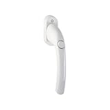 Hoppe Tokyo Aluminium Fenstergriff Druckknopf F9016 verkehrsweiß 0710SV/U26, 7/45 mm Vierk