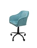 ADGO Marlin Drehsessel, Sessel mit niedriger Rückenlehne, Sessel aus Stoffvelours, Bürosessel, Computerstuhl auf Rollen, Schreibtischstuhl, Bürostuhl, Ergonomischer, Drehstuhl (Maritime)