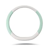 Ergocar D-förmiges Mikrofaser PU-Leder Macaron Lenkradbezug Mädchen Niedlich Modisch Bunt Auto Lenkradschutz Anti-Rutsch Atmungsaktiv Lenkradhülle 38cm(15'), Grü